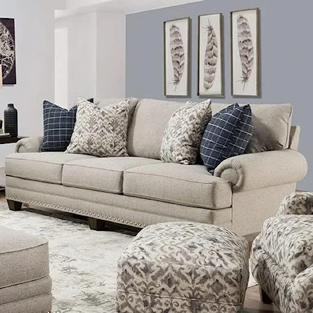 Transitional Sofa with Nailhead Trim